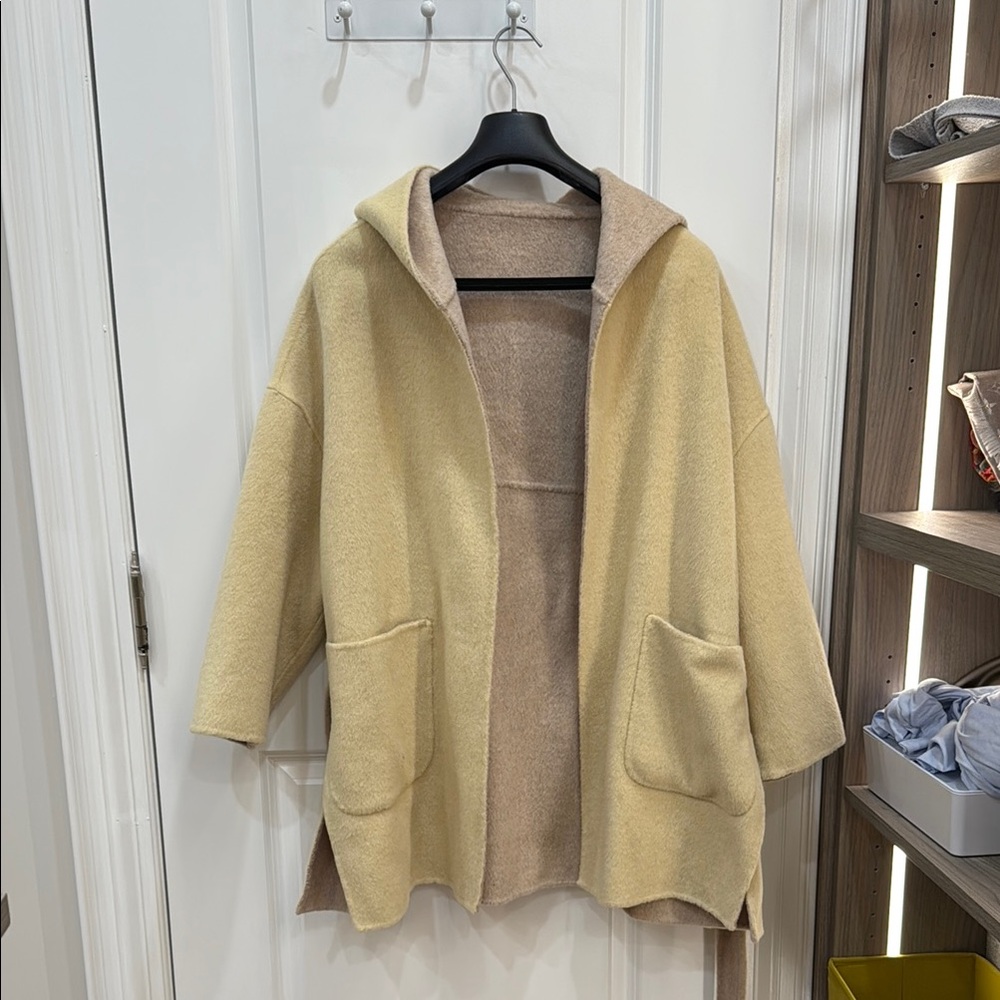 Cozy Cream Hooded Women's Coat